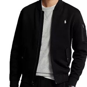 Polo Ralph Lauren Double-Knit Bomber Jacket Black Size Large